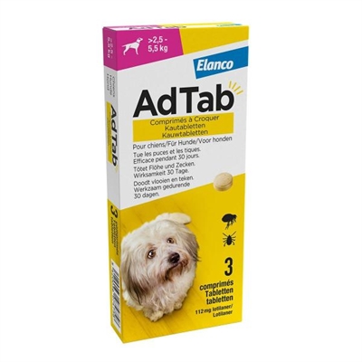 Adtab Kauwtablet Hond 2,5-5,5 KG 3 Tbl