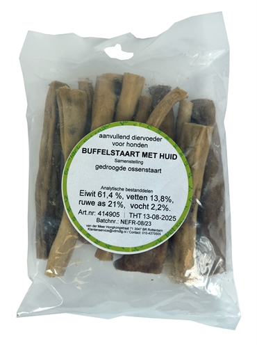 Petsnack Buffelstaart Met Huid 250 GR Kauwsnack voor Honden