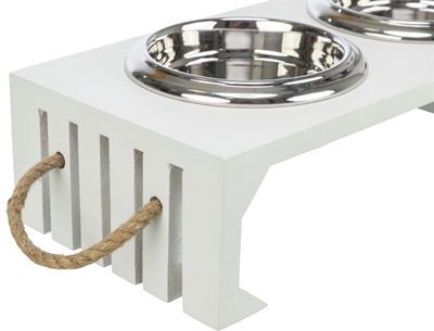 Trixie Be Nordic Set Voer- en Waterbak Hout/RVS 2x900 ML 44x21x14 CM