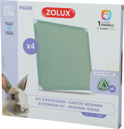 Zolux Neolife Neopark Konijn Uitbreidingsset 4 Gesloten Panelen 35x35 cm