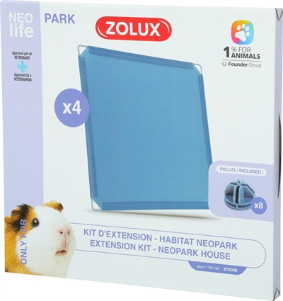 Zolux Neolife Neopark Cavia Uitbreidingsset 4 Gesloten Panelen 35x35 cm