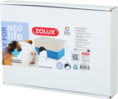 Zolux Neolife Houten Huisje Cavia Blauw 35x21x16 cm