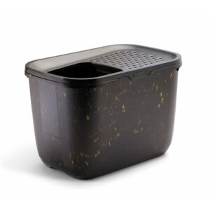 Savic Kattenbak Hop In Marble Zwart / Goud 58,8x39x39,5 CM
