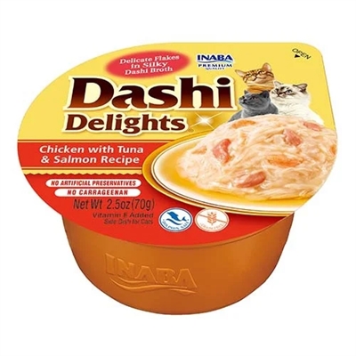 Inaba Dashi Delights Kip met Tonijn & Zalm 70 GR