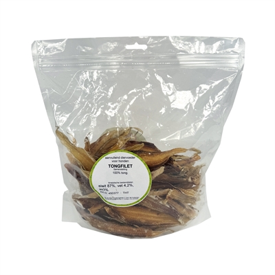Petsnack Tongfilet 500 GR - Gedroogde hondensnack