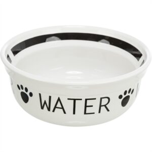 Trixie Drinkbak Hond Water Keramiek Wit / Zwart 2,6 Ltr 25 CM