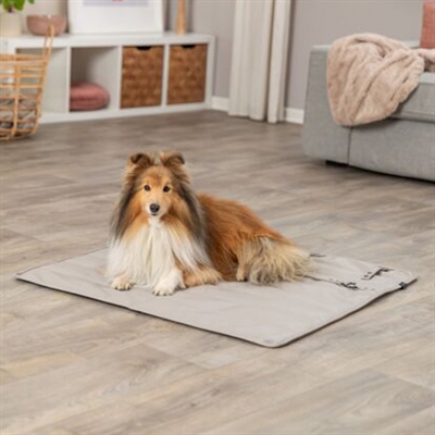 Trixie Reisdeken Kunstleer Lichtgrijs 80x80 cm — Comfortabele reisplek voor je hond