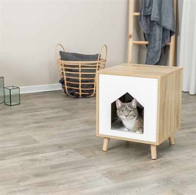 Trixie Kattenmand Huis Isa Houtlook 40x40x50 cm Lichtbruin/Wit