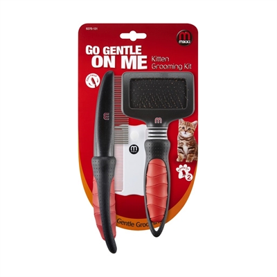 Mikki Kitten Grooming Kit - Slickerborstel, kam en vlooienkam