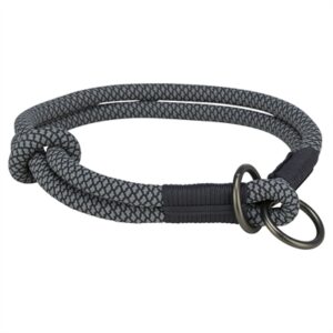 Trixie Halsband Hond Soft Rope Halfslip Zwart/Grijs 25x0,6 cm