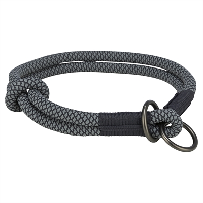 Trixie Halsband Hond Soft Rope Halfslip Zwart / Grijs 25x0,6 CM