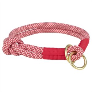 Trixie Halsband Hond Soft Rope Halfslip Rood/Creme 25x0,6 cm