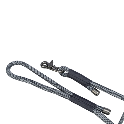 Trixie Hondenriem Soft Rope Zwart/Grijs 100x1,3 cm