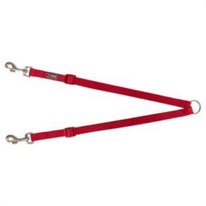 Trixie Koppellijn Rood 40-70x2 cm voor twee honden