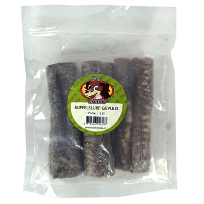 Petsnack Buffelslurf Gevuld 15 cm - 3 stuks