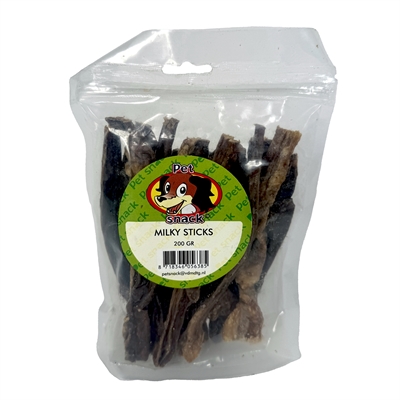 Petsnack Milky Sticks 200 GR - Gedroogde buffeluier snacks
