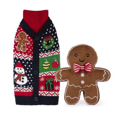 Cupid & Comet Kerstpakket voor Honden 43 cm met Trui, Speeltje en Snacks