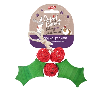 Cupid & Comet Hulst Hout Knaagsteen 16x3 cm