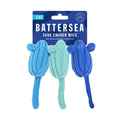 Battersea Tune Chaser Muizen Blauw/Groen 13x5 CM 3 ST