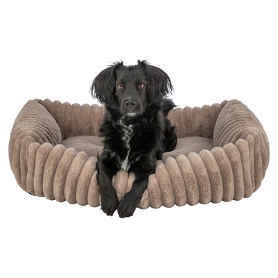 Trixie Hondenmand Lonni Ribfluweel Lichtbruin 65x50 cm — Comfortabele plek voor jouw hond
