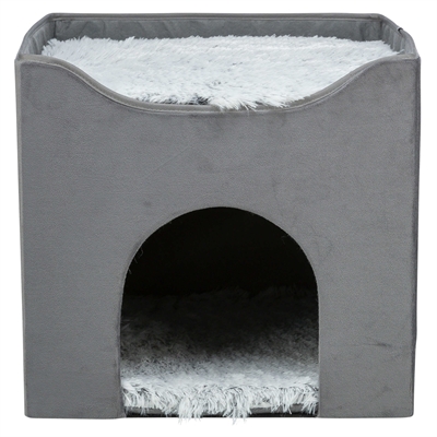 Trixie Kattenhuis Harvey Grijs-wit/Zwart 38x38x38 cm