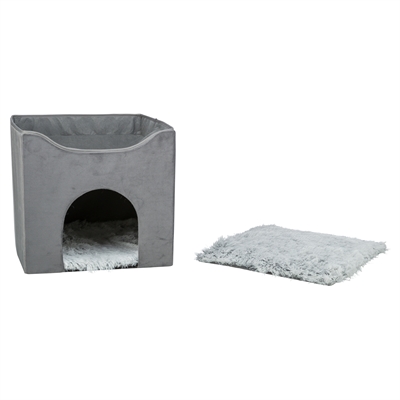 Trixie Kattenhuis Harvey Grijs-wit/Zwart 38x38x38 cm