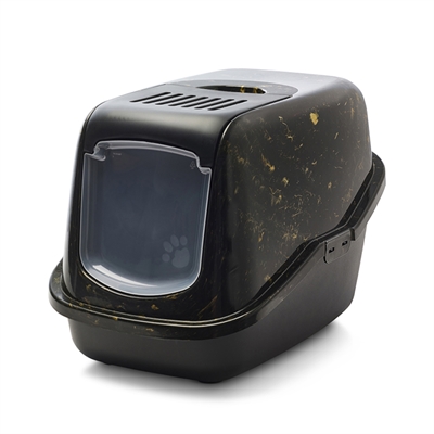 Savic Kattenbak Nestor Marble Zwart / Goud 56x39x38,5 CM