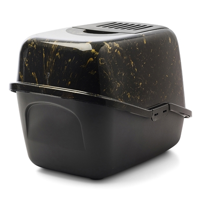 Savic Kattenbak Nestor Marble Zwart/Goud 56x39x38,5 cm