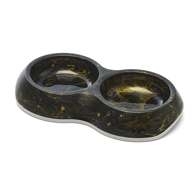 Savic Voerbak Delice Dubbel 26x15,5 cm 2x200 ml Zwart/Goud