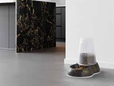Savic Voerdispencer Loop Marble Zwart/Goud 1,5L 26x17,5x23 CM