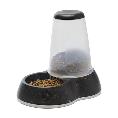 Savic Voerdispenser Loop Marble Zwart/Goud 3 Ltr 32,5x22x29 CM
