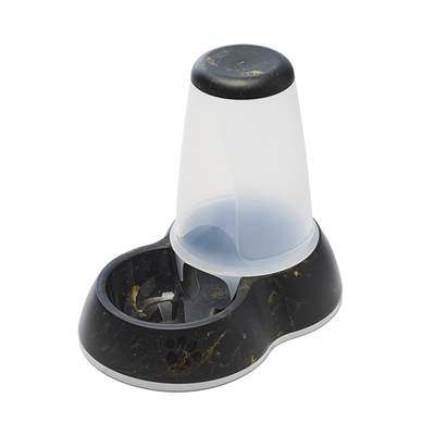 Savic Voerdispenser Loop Marble Zwart/Goud 3 Ltr 32,5x22x29 CM
