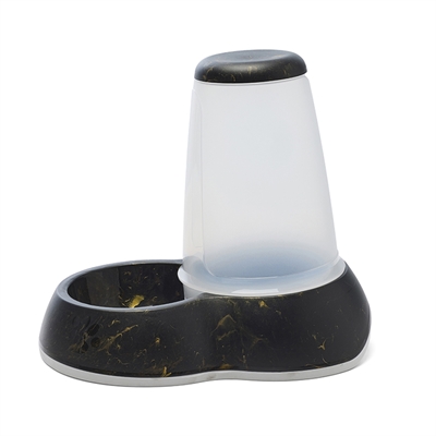 Savic Voerdispenser Loop Marble Zwart/Goud 3 Ltr 32,5x22x29 CM