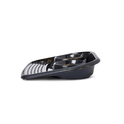 Savic Butler Voer- en Drinkbak Marble Zwart/Goud 45x36x8 CM 2x300 ML