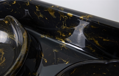 Savic Butler Voer- en Drinkbak Marble Zwart/Goud 45x36x8 CM 2x300 ML