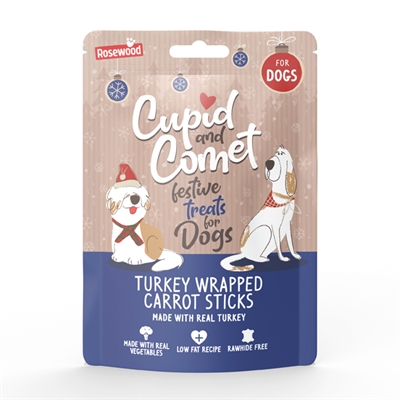 Cupid & Comet Turkey Wrapped Carrot Twists Kalkoen / Wortel 100 GR