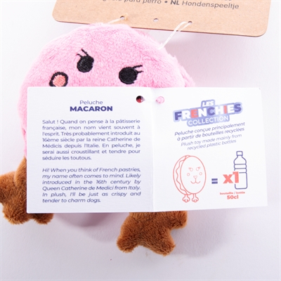 Martin Macaron Pluche Hondenknuffel 17x8x5 cm