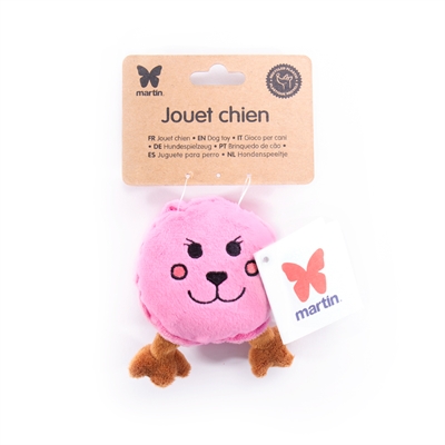 Martin Macaron Pluche Hondenknuffel 17x8x5 cm