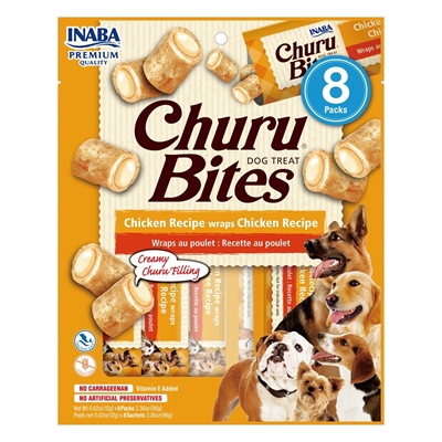 Inaba Dog Churu Bites Chicken Recipe Wraps 8x12 GR