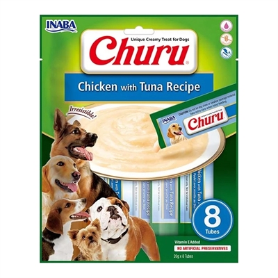 Inaba Dog Churu Chicken With Tuna Recipe 8x20 GR
