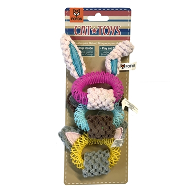 Fofos Tiny Triple Ears 11 CM - Kattenspeeltjes met kattenkruid (3 st)