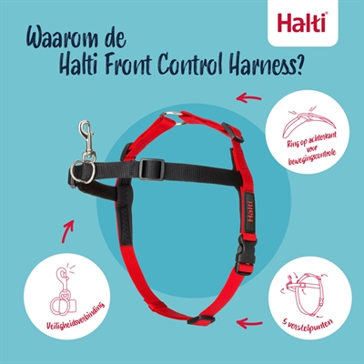 Halti Harnas Front Control Zwart Medium