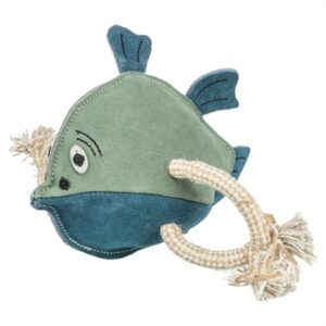 Trixie Hondenspeeltje Vis Leer met Touw 28 cm