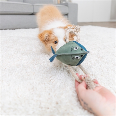 Trixie Hondenspeeltje Vis Leer met Touw 28 cm
