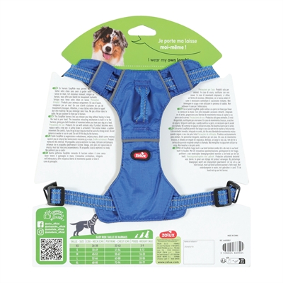 Zolux Easyride Hondentuig Blauw XS 26-38x33-43 cm met uittrekbare riem