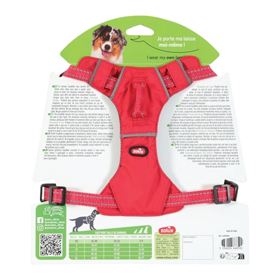 Zolux Easyride Hondentuig Rood XS 26-38 cm met uittrekbare riem