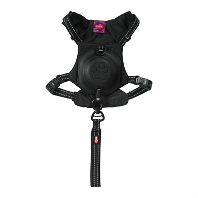 Zolux Easyride Hondentuig Zwart S 33-49 cm met uittrekbare riem