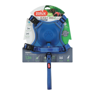 Zolux Easyride Hondentuig Blauw M 41-57x55-67 cm met uittrekbare riem