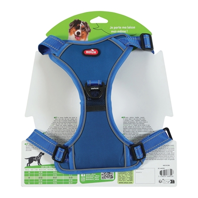Zolux Easyride Hondentuig Blauw M 41-57x55-67 cm met uittrekbare riem