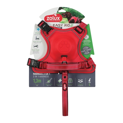 Zolux Easyride Hondentuig Rood L 46-64 cm met uittrekbare riem